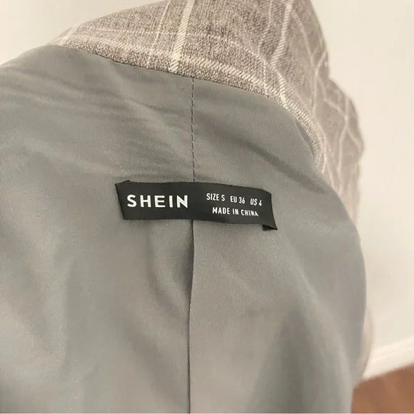 Shein Colour Block Plaid Blazer - Picture 4 of 5